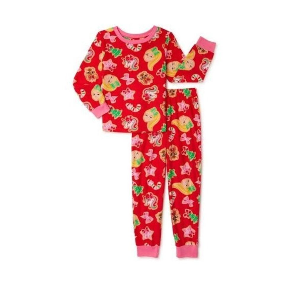 JoJo Siwa Christmas Girls Long Sleeve Pajamas JoJo Siwa PJS Size 4 5